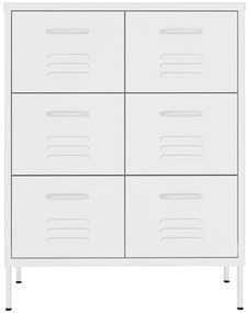 Biała stalowa szafka gospodarcza z 6 szufladami R8-Z02