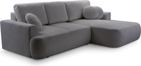 Masseno Narożnik FILO z funkcją spania i pojemnikiem na pościel Narozniki L, Rozkładana sofa - Szary, CORAL 80