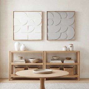 HOMCOM Dekoracja ścienna 3D 2-częściowy zestaw geometryczna dekoracja ścienna nowoczesna do salonu, przedpokoju, 80 x 3,5 x 80 cm, biały | Aosom PL