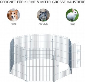 PawHut Kojec dla Szczeniąt Metalowy Wybieg Bezpieczny 63x76 cm Srebrny | Aosom PL
