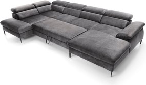 Masseno Narożnik MESTO z funkcją spania i pojemnikiem na pościel Narozniki U, Rozkładana sofa - Grafitowy, VOGUE 16