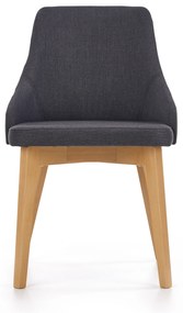 Krzesło do Jadalni Tapicerowane, Ciemny Szary/Dąb Miodowy TOLEDO Inari 95