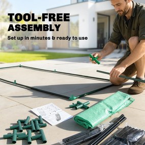 Outsunny Szklarnia, szklarnia z drzwiami, inspekt, dom dla roślin, hodowla roślin, Stal, Tworzywo sztuczne, 200 x 100 x 80 cm, Zielona