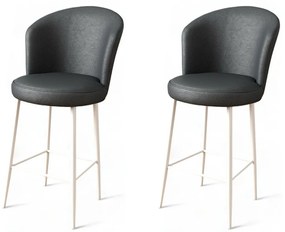 Zestaw krzeseł barowych Uras Anthracite and White,2 szt., 2 szt.