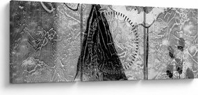 Obraz - Malarstwo afrykańskie (z zegarem) (90x30 cm)