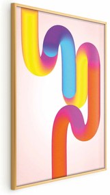 Plakat Tęczowe Rurki 60x90 cm z ramą złotą bez marginesu ARTGEIST B