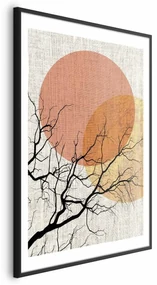 Plakat Podwójny księżyc 60x90 cm z ramą czarną z marginesem ARTGEIST B