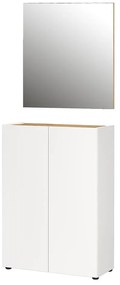 Biały zestaw do przedpokoju w dekorze dębu 74x200x33 cm Alviano – Germania
