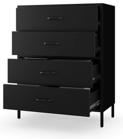 Komoda szafka metalowa czarna  Modern CARLA 800 x 1015 x 400 mm