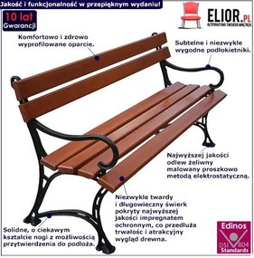 Żeliwna drewniana ławka ogrodowa 150cm H0-B75