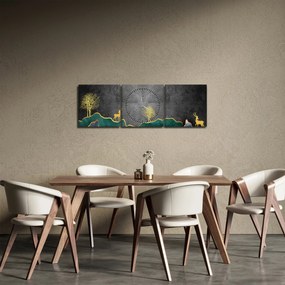 Obraz - Górska sceneria (z zegarem) (90x30 cm)