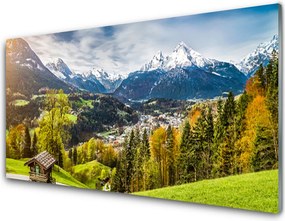 Panel Szklany do Kuchni Monumentalny Szczyt Alp