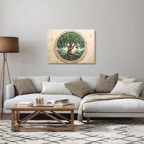 Obraz na szkle – Splecione drzewo życia (70x50 cm)