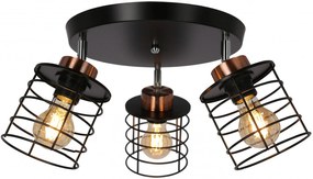 Metalowa potrójna lampa sufitowa do loftu - 4X K102 W9-D09