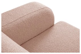 Różowy narożnik z materiału bouclé (lewostronny) Molino – Micadoni Home