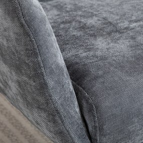 HOMCOM Fotel tapicerowany z podnóżkiem, fotel lounge z wysokim oparciem, metalowa podstawa, do salonu, sypialni, szary | Aosom PL