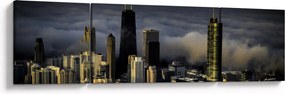 Obraz miasta w chmurach (170x50 cm)