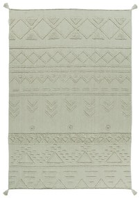Jasnozielony bawełniany dywan tkany ręcznie odpowiedni do prania 120x160 cm Tribu Olive – Lorena Canals