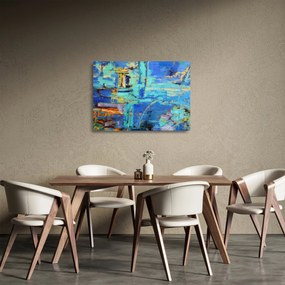 Obraz na szkle - Abstrakcyjny obraz olejny (70x50 cm)