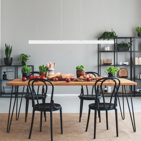 Biała lampa wisząca LED 116cm z metalu W116LED-4K-WEIß wymienny LED wy