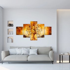 Naturalny abstrakcyjny obraz drzewa (125x70 cm)