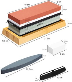 Kamień wodny, ostrzałka, osełka - zestaw do ostrzenia noży 400/1000 3000/8000