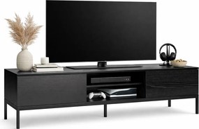 Czarna szafka RTV z półką T6-K61