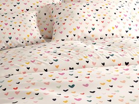 PrzytulneMieszkanie.pl PrzytulneMieszkanie.pl Pościel bawełniana DOTHEARTS POLY kremowa Rozmiar pościeli: 2 szt 70 x 90 cm | 200 x 220 cm