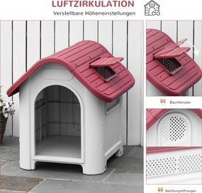 PawHut Buda dla psa na zewnątrz domek dla psa ze świetlikiem dla małych psów metal PP