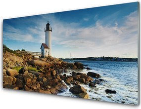 Panel Szklany do Kuchni Klasyczna Latarnia na Brzegu