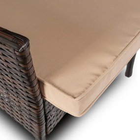 Zestaw Mebli Ogrodowych AZUL Stół i 4x Krzesło Brązowy/Beżowy Technorattan Nowoczesny