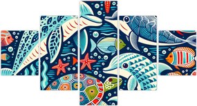 Obraz – Rysowane zwierzęta wodne (125x70 cm)