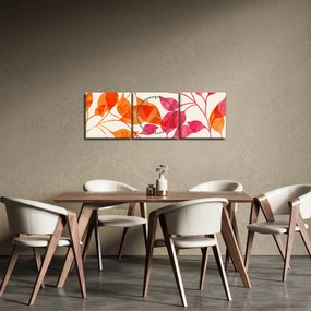 Obraz - Liście pomarańczy (z zegarem) (90x30 cm)