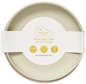 Beżowe silikonowe talerze dla dzieci zestaw 2 szt. ø 18,5 cm Earth – Cam Cam Copenhagen