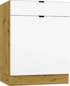 Szafka kuchenna dolna z szufladą 60 cm biały + dąb artisan K7-H57