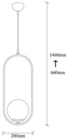 Czarno-biała lampa wisząca ze szklanym kloszem Mudoni – Opviq lights