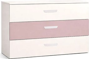 Dziecięca komoda z szufladami kaszmir + różowy T8-T16