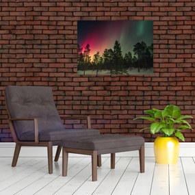 Obraz na szkle - zorza polarna (70x50 cm)