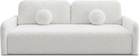 Sofa DUO Rozkładana Dwuosobowa Kremowa Boucle Japandi