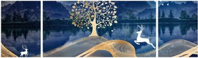 Obraz jelenia w pełni księżyca (170x50 cm)