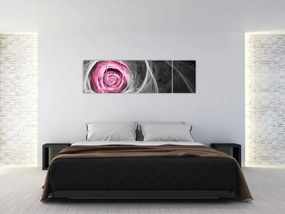Obraz - Róż abstrakcyjny, fuksja (170x50 cm)