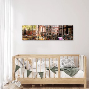 Obraz - Amsterdam, malarstwo (170x50 cm)