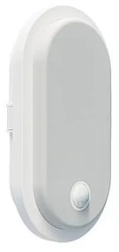 LED Zewnętrzny kinkiet z czujnikiem OVAL LED/10W/230V IP65 biały