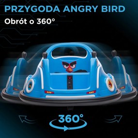 AIYAPLAY Dziecięcy autoscooter, obrót 360°, dla 3-5 lat, z pilotem, muzyką, Niebieski