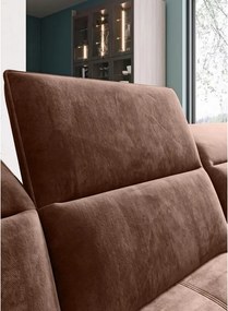 Narożnik COLOMBO XL z elektryczną regulacją siedziska Prawostronny w tkaninie PALLADIUM 08 WERSAL