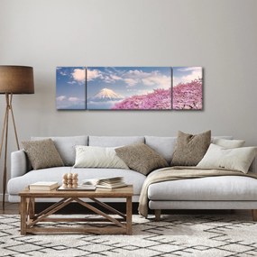 Obraz - Japoński wiosenny krajobraz (170x50 cm)