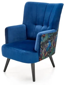 Fotel do salonu PAGONI VELVET granatowy HALMAR