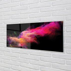 Panel szklany do Kuchni Różowa Geometria Fraktalna