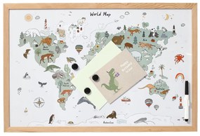 Tablica magnetyczna, mapa świata, 60 x 40 cm