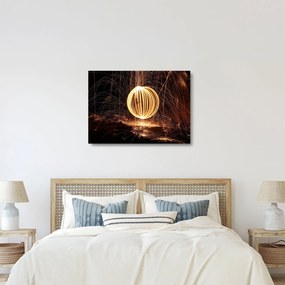 Obraz na szkle - świecące kule (70x50 cm)